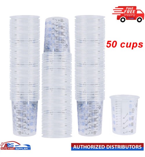 Plastic Polypropylene Paint Mixing Cups 600cc PACK-50